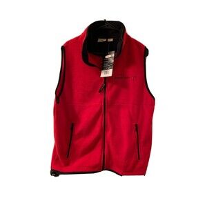 Most Wanted Men's Zip Up Vest Jacket Forsyth Medical Center Size M Red Black